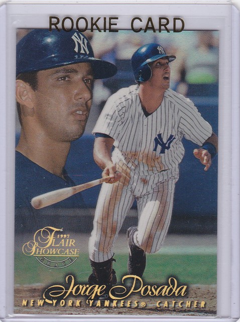 JORGE POSADA ROOKIE CARD Flair Showcase BASEBALL RC New York Yankees 