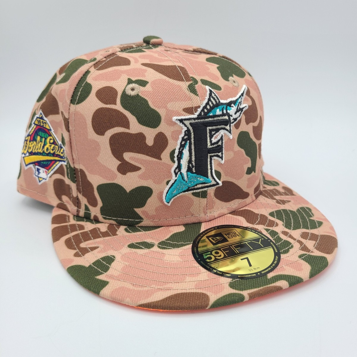 Florida Marlins Hat New Era 59Fifty Baseball Cap 97 World Series Retro Logo  Camo