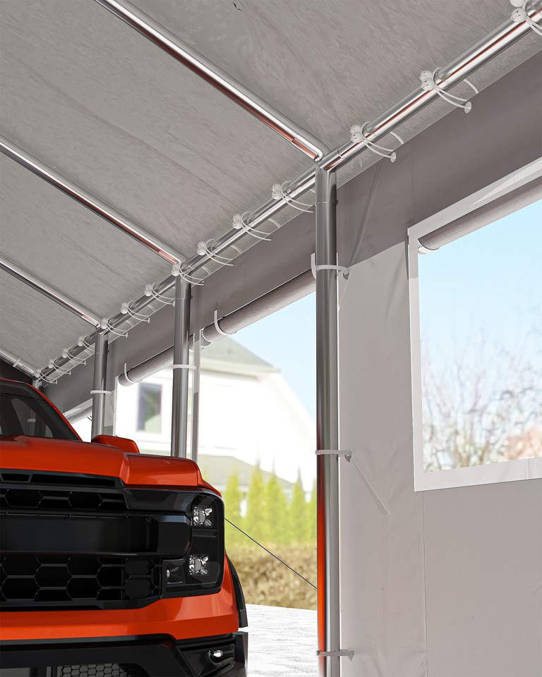 10x25 FT Heavy Duty Carport Larger Car Canopy W 10 Legs Garage Shed 10x25-ft-heavy-duty-carport-larger-car-canopy-w-10-legs-garage-shed