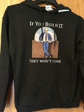 Donald Trump - Black  Wall  Hoodie - NWT- M.