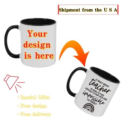 Customized Two Tone Coffee Mug Personalized Text  Daily Work Identity Present