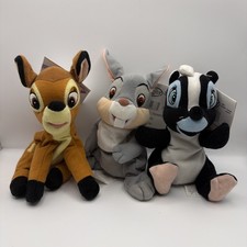 Vintage Disney Store Bean Bag Plush Lot Bambi Thumper Flower 90s NWT