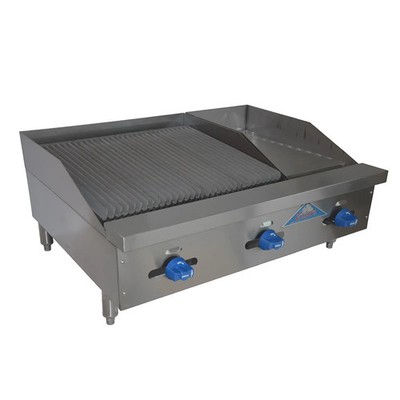 Comstock Castle 36'' Wide Manual Griddle & Radiant Rock Charbroiler Combo