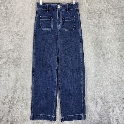 Old Navy Extra High-Rise Sky-Hi Wide Leg Jeans Womens 2 Blue Medium Wash Denim