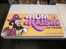 Baskin Robbins ice cream 1979 RUM RAISIN store display sign poster pirate sword