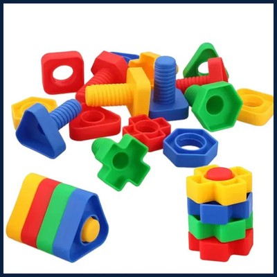 5/10/20pcs Nut Assembly Combination Building Block Toy Children Color Shape