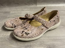 Hotter Shake II Pink Snake Print Flat Shoes Size 5 EXF Strap