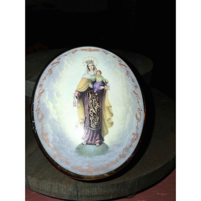 Vintage 1995 Porcelain Ardleigh Elliott Our Lady Of Mt. Carmel Music Box