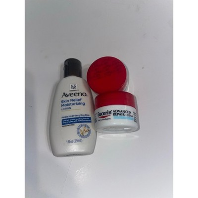 2 mini eucerin creams and 1 Aveeno skin relief