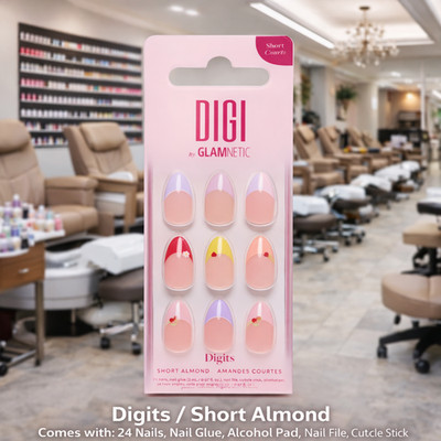 Digi by Glamnetic Digits Press On Nails Short Almond 24 Nails Full Kit NEW