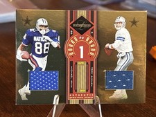 Troy Aikman Michael Irvin 2005 Leaf Limited Bound By Round Game Worn #7/75