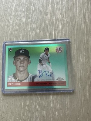2025 Topps Chrome Platinum Anniversary - Autographs Ben Rice #CPA-BR Aqua...