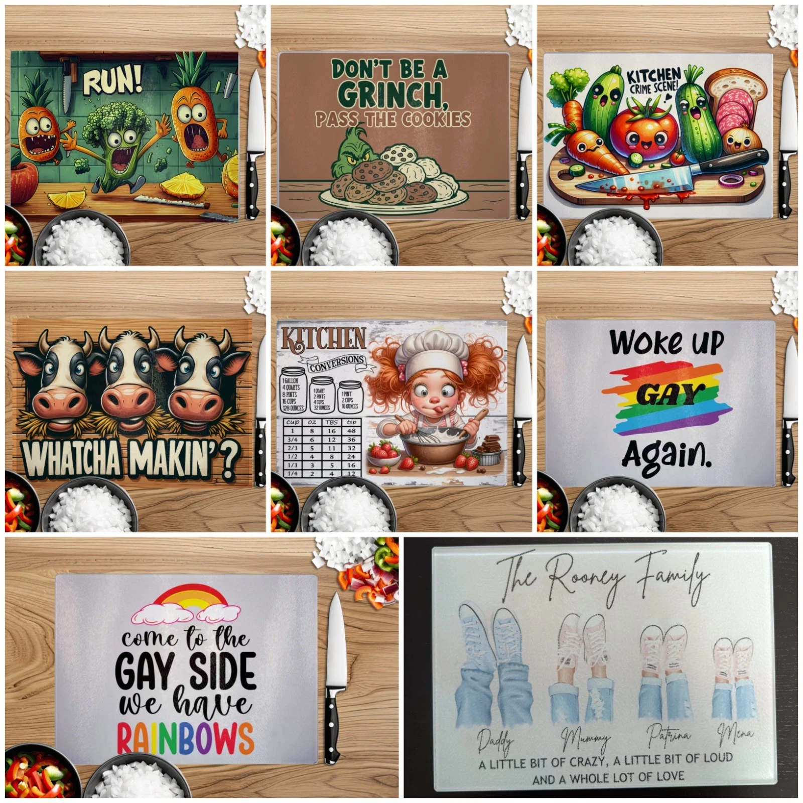 Personalised Glass Chopping Board Worktop Saver | Funny Kitchen Christmas Gift
Opens in a new window