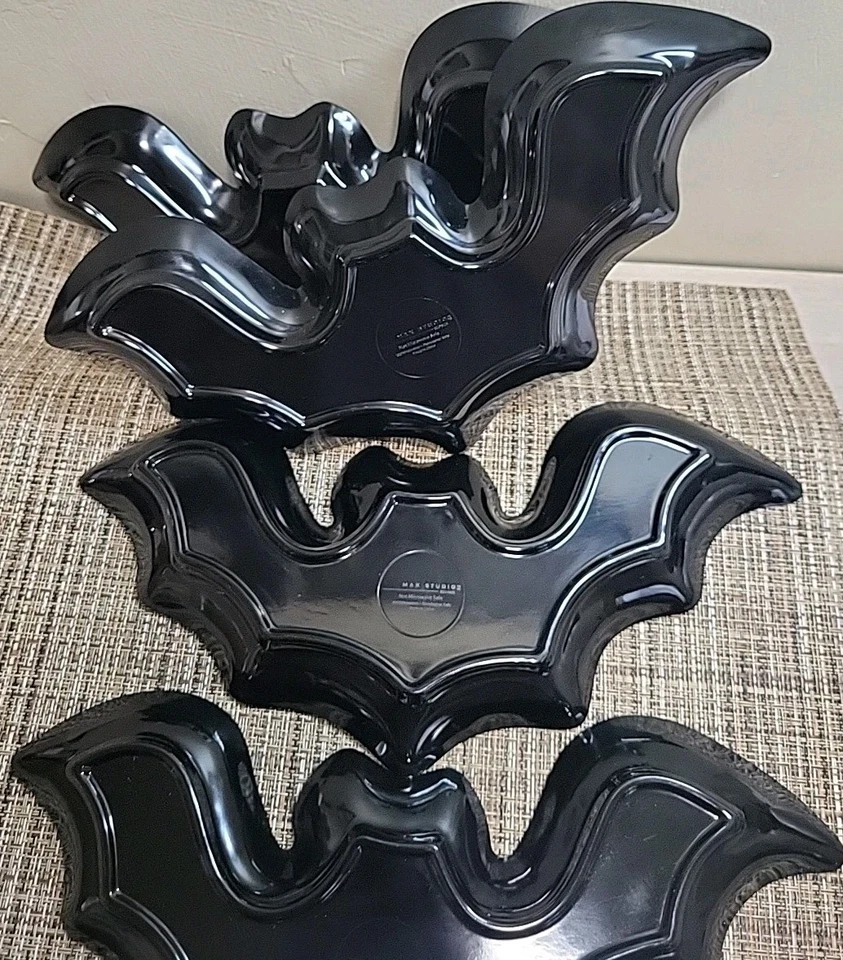 Melamine Halloween Bat Shaped Dish, Max Studio Home, Set of 4 - Brand New - Image 4 of 4
