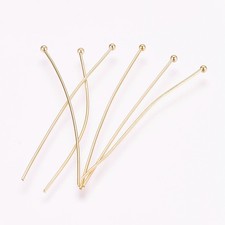 20pcs Ball Head Pins Stainless Steel Gold for Pendant Bracelet Earrings Making