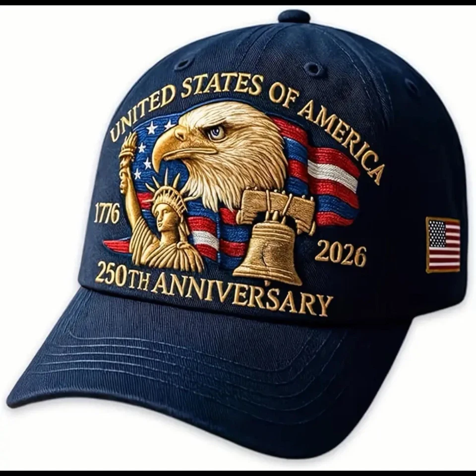 250th Anniversary Patriotic Hat Embroidered Eagle 1776–2026 Unisex Cap - Image 4 of 4