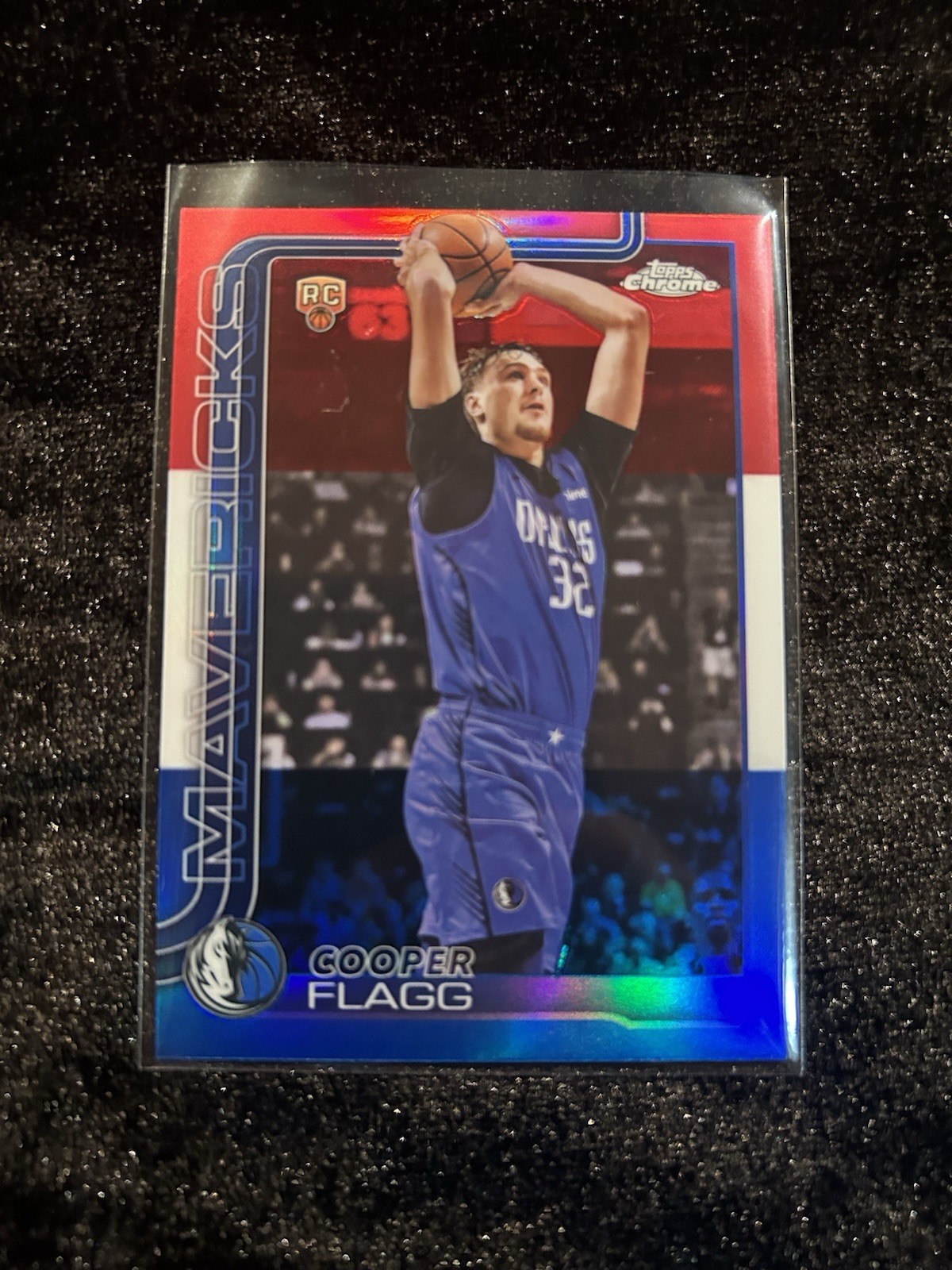 2025 Topps Chrome Cooper Flagg Rookie  #251 Red White Blue Refractor