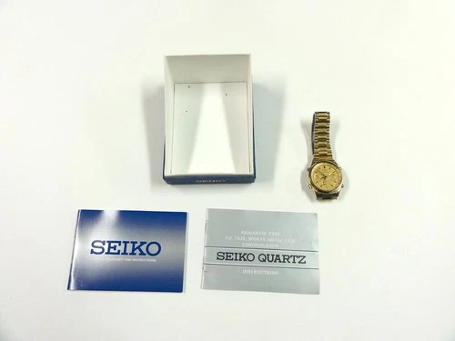 VINTAGE SEKIO JAPAN MENS WRISTWATCH #7A28 SPORTS CHRONOGRAPH W/INSTRUCTIONS USED
