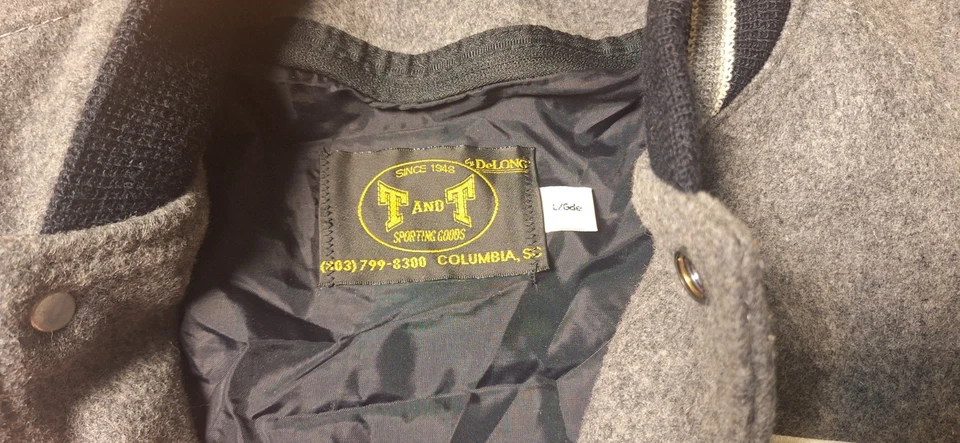 2008 DeLong Varsity Sz Large Letterman Jacket Wool Leather Patches Patches Ethan - Image 3 of 4