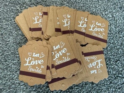 Let Love Sparkle Hochzeit Wunderkerze Event Tags | 90 Stück mit Flammenstreichholzstreifen