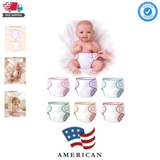 6 Baby Doll Diapers, Reusable Diaper Accessories for 12-15 Inch Baby Dolls, P...