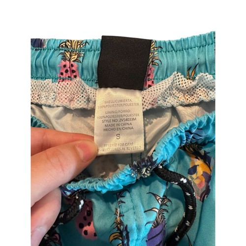 Distortion Boys Small Pineapple Blue Drawstring Swim Trunks Summer Board Shorts - Picture 3 of 5