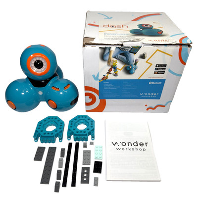 Wonder Workshop Dash Robot - DA03 Blue w/ 2 Attachments And Loose Legos TESTED