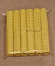 12 Pcs Yellow Natural Hair Rollers Unisex Hair Curlers L 2 3/4" x W 3/4"