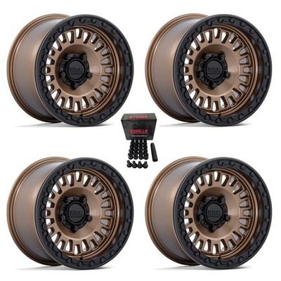 KMC KS242 Aztec Bdlk 15x7/15x10 Wheels Br +38mm/+0mm Polaris RZR Turbo R&Pro R