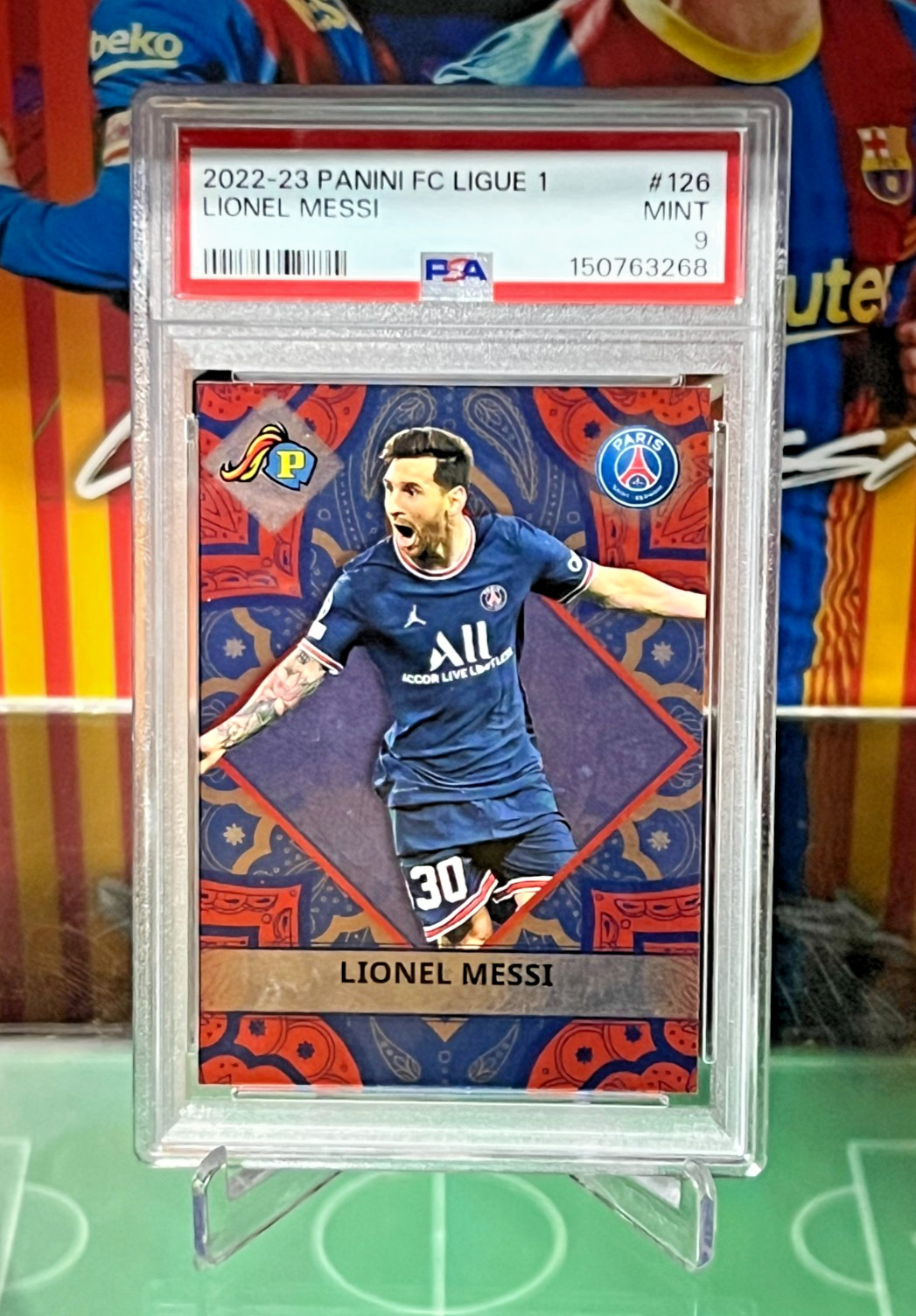 2022-23 Panini FC Ligue 1 Lionel Messi #126 PSA 9 Rare