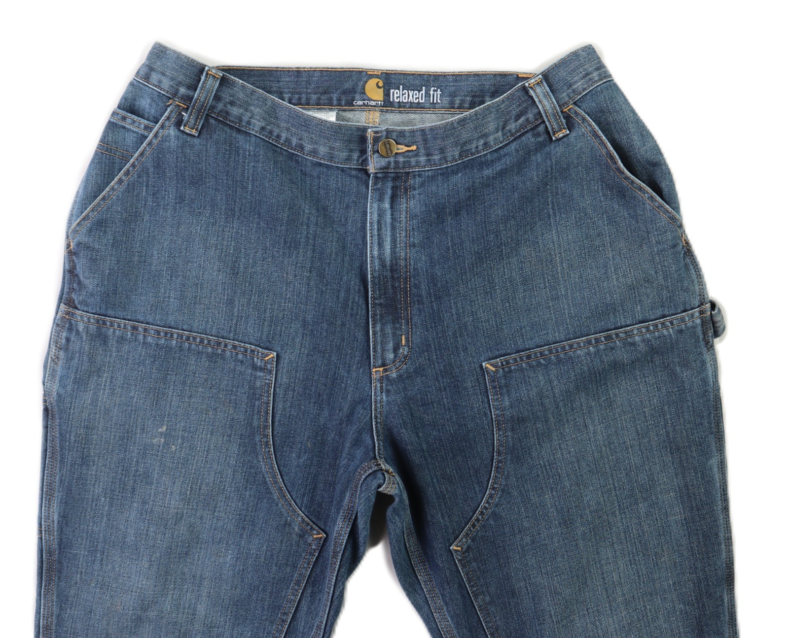 CARHARTT 103328 US Mens 42 x 32 Blue Double Knee Holter Denim Logger Jeans Pants thumbnail 4