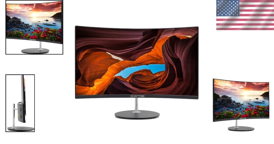 27" Curved Monitor Adaptive Sync Built-In Speakers - Image 2 of 4