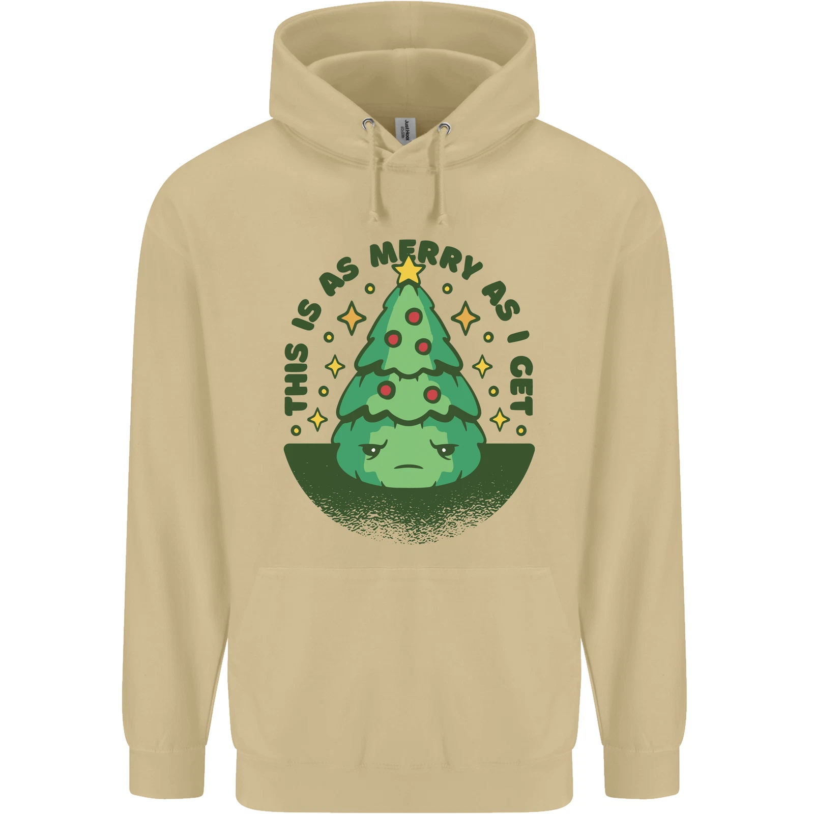 Bah Humbug Christmas Tree Mens Hoodie