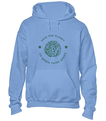 SAVE THE PLANET GO GREEN HOODY HOODIE RECYCLING SAVE THE SEAS UMWELT TOP