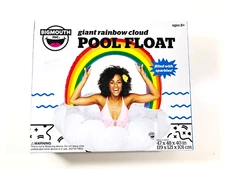 BIGMOUTH Giant Rainbow Cloud Inflatable Pool Float Sparkles Glitter (BRAND NEW)