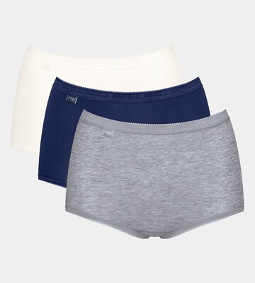 Sloggi Basic+ Maxi Slip 3er Pack V017 Navy, Grau, Elfenbein Gr. 10-30