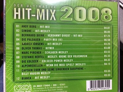 Der ultimative Hit-Mix 2008 (1 Medley pro Interpret, Koch) Andy Borg, Sim.. [CD]
