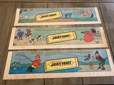 #03  Lot of 21 Different WRIGLEY'S JUICY FRUIT GUM Sunday Comics Advertisements