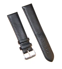  Black Replacement Faux Leather Watch Band 12-14-16-18-20-22-24-26mm