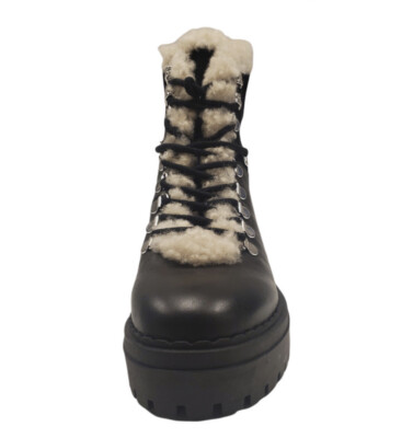 Nordstrom Rack Is Selling  Marc Fisher Black Leather Cream Sherpa Winter Boots Size 7 main image 1