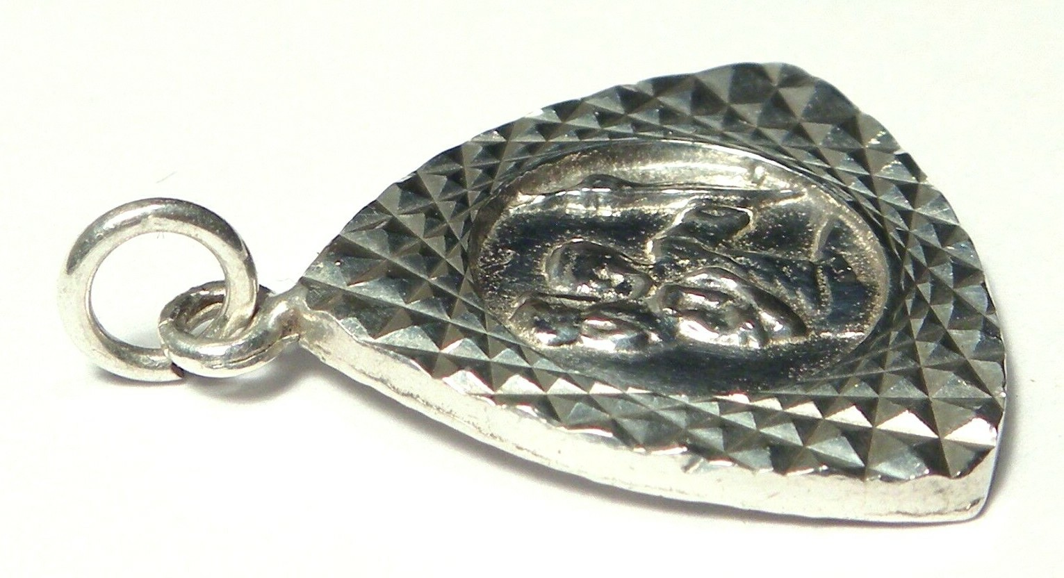 Vintage Solid Silver St Christopher Triangular Sh… - image 11