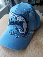 ISLAND DREAMS BAHAMAS EMBROIDERED MARLIN BLUE ADJUSTABLE CAP HAT NEW