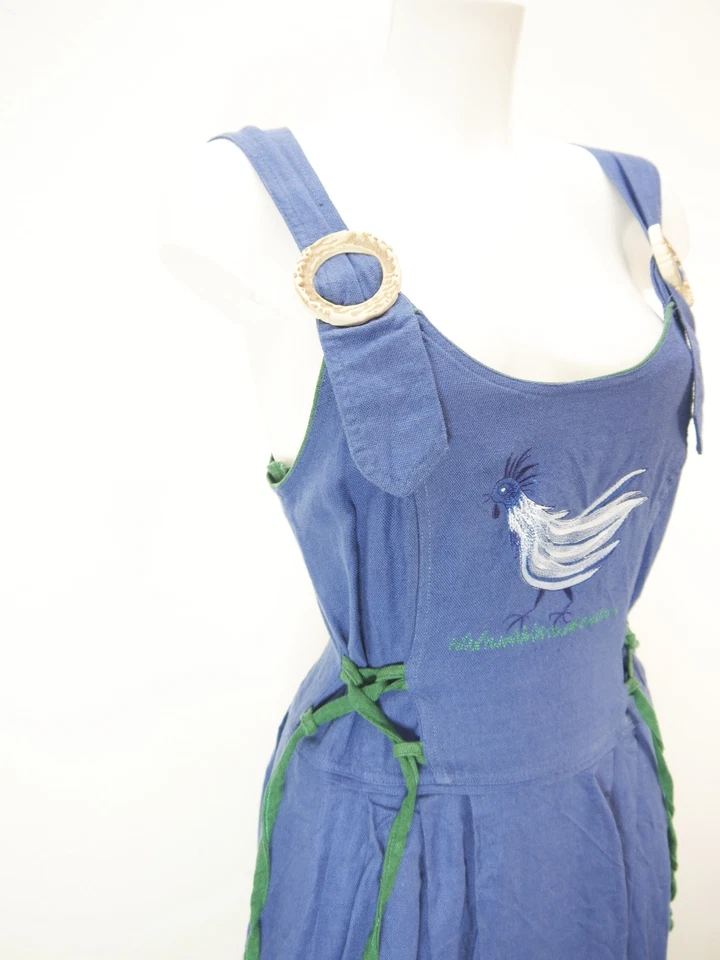 C&A blau mit Stickerei außergewöhnliches Landhaus Kleid Trachtenkleid Gr.36 - Bild 4 von 4