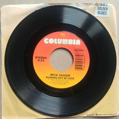 MICK JAGGER Running Out Of Luck 45 7'' POP ROCK Record Vinyl Records