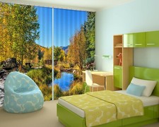 3D Forest Lake ZHUA1819 Blockout Photo Curtain Fabric Window Zoe