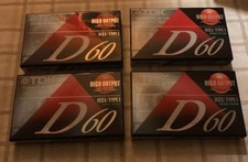 Lot of 4 TDK D60 Superior Normal Bias Blank Recording Cassette Tapes NEW Sealed