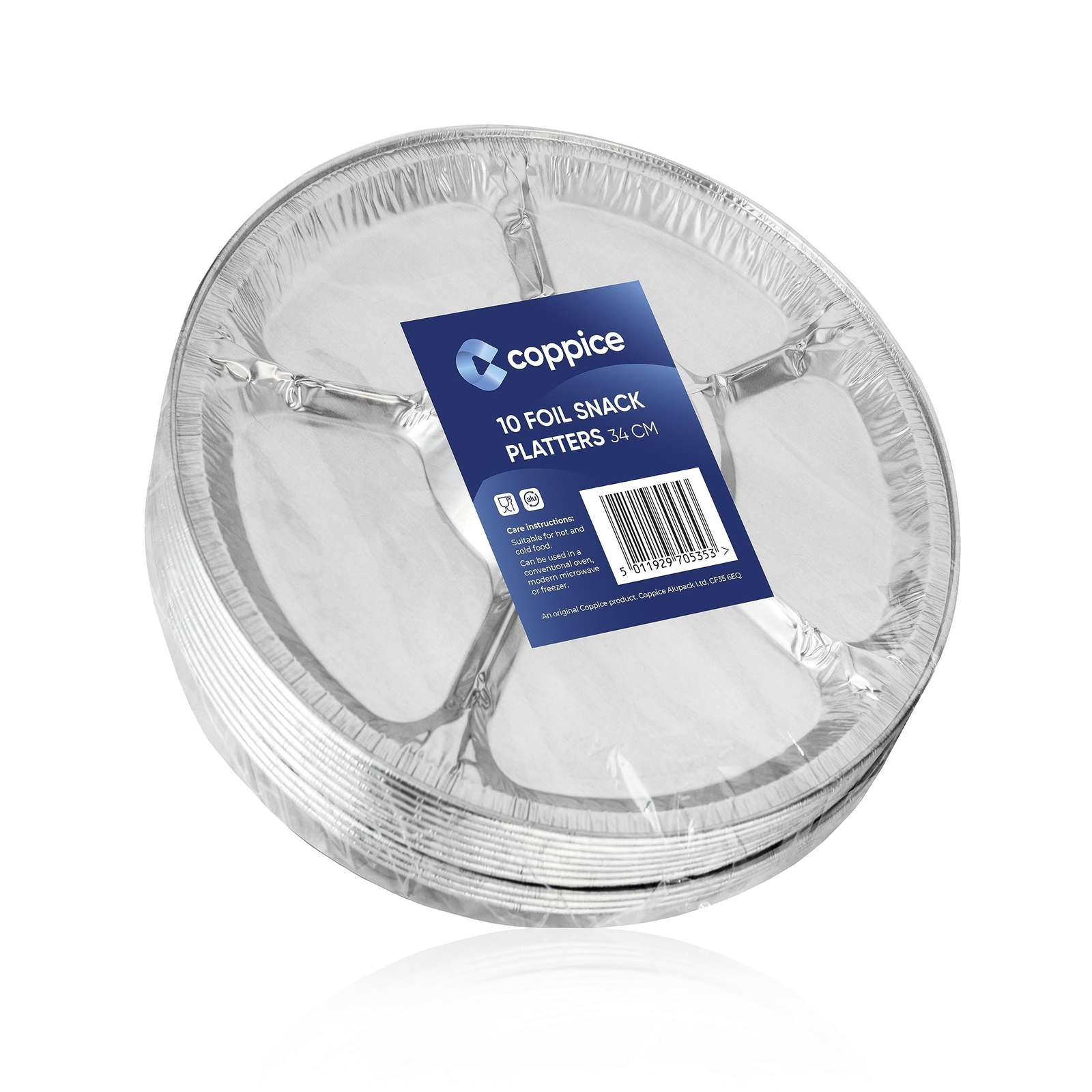 Aluminium Foil Snack Platters for Parties & Buffets 34cm 10 Pk Coppice