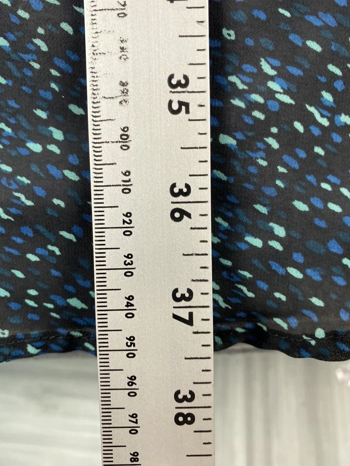 Vestido Mossimo para mujer L alto bajo sin mangas negro verde lunares  Foto 3 de 4