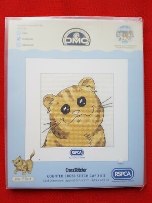 DMC PERFECT PETS KREUZSTICH-KARTENSET. 'MR FLINT'. Produktlinienunterstützt RSPCA