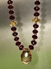 14K Yellow Gold Garnet Citrine Beaded Necklace Vintage Valentines Mothers Day — photo 6